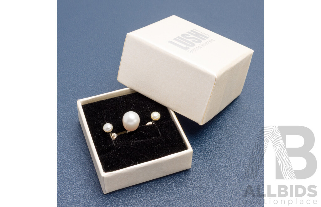 925 Sterling Silver Freshwater Pearl Earring Studs and Pendant Set - Lot of 2