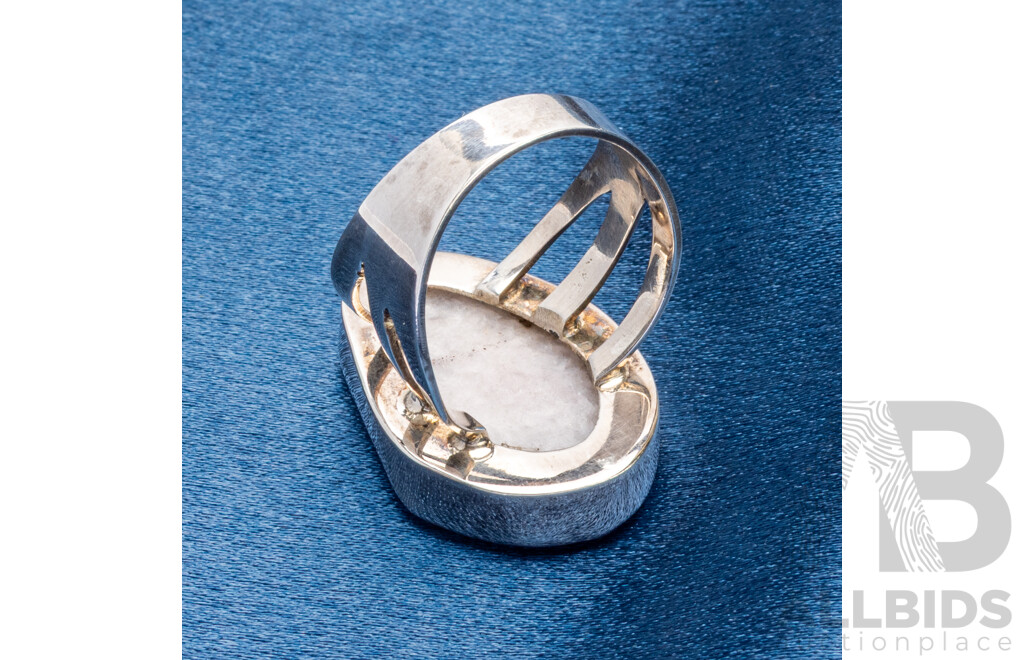 925 Sterling Silver Ring with Strawberry Quartz - Size S