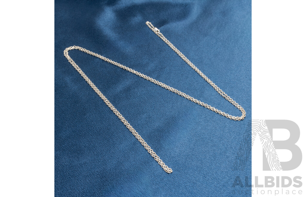 925 Sterling Silver Long Fine Cable Chain - Length 116cms