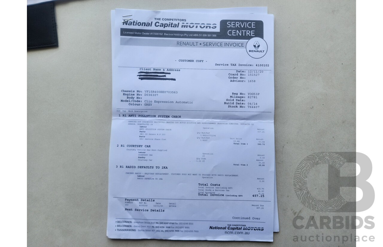 6/2014 Renault Clio Expression X98 5d Hatchback Grey 1.2L