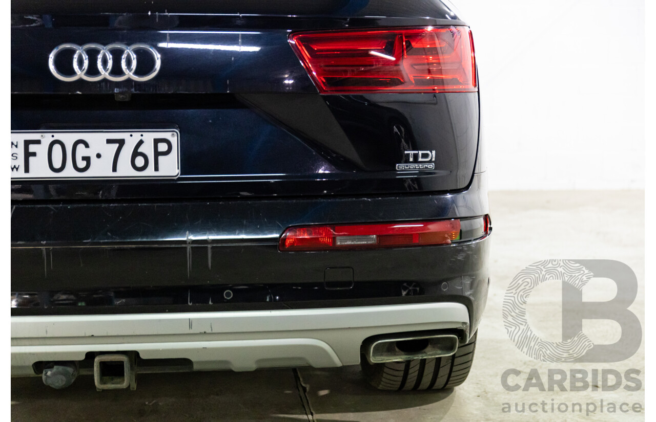 08/2017 Audi Q7 3.0 TDI Quattro (AWD) 4M MY18 4d Wagon Night Black Turbo Diesel V6 3.0L