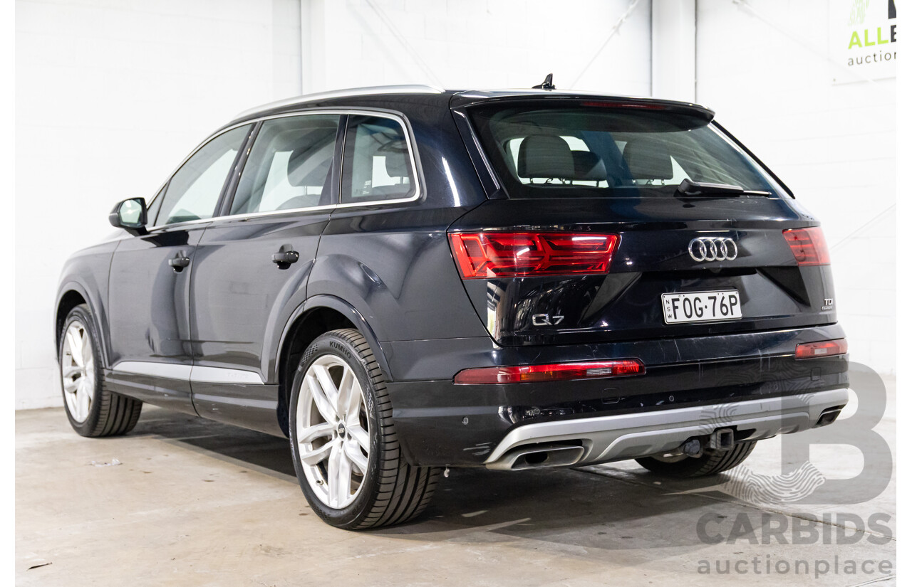 08/2017 Audi Q7 3.0 TDI Quattro (AWD) 4M MY18 4d Wagon Night Black Turbo Diesel V6 3.0L