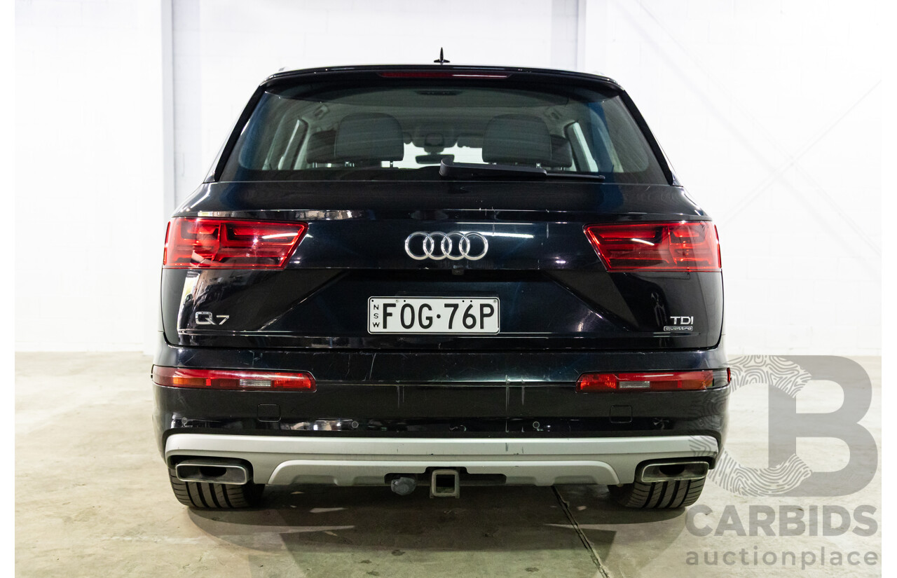 08/2017 Audi Q7 3.0 TDI Quattro (AWD) 4M MY18 4d Wagon Night Black Turbo Diesel V6 3.0L
