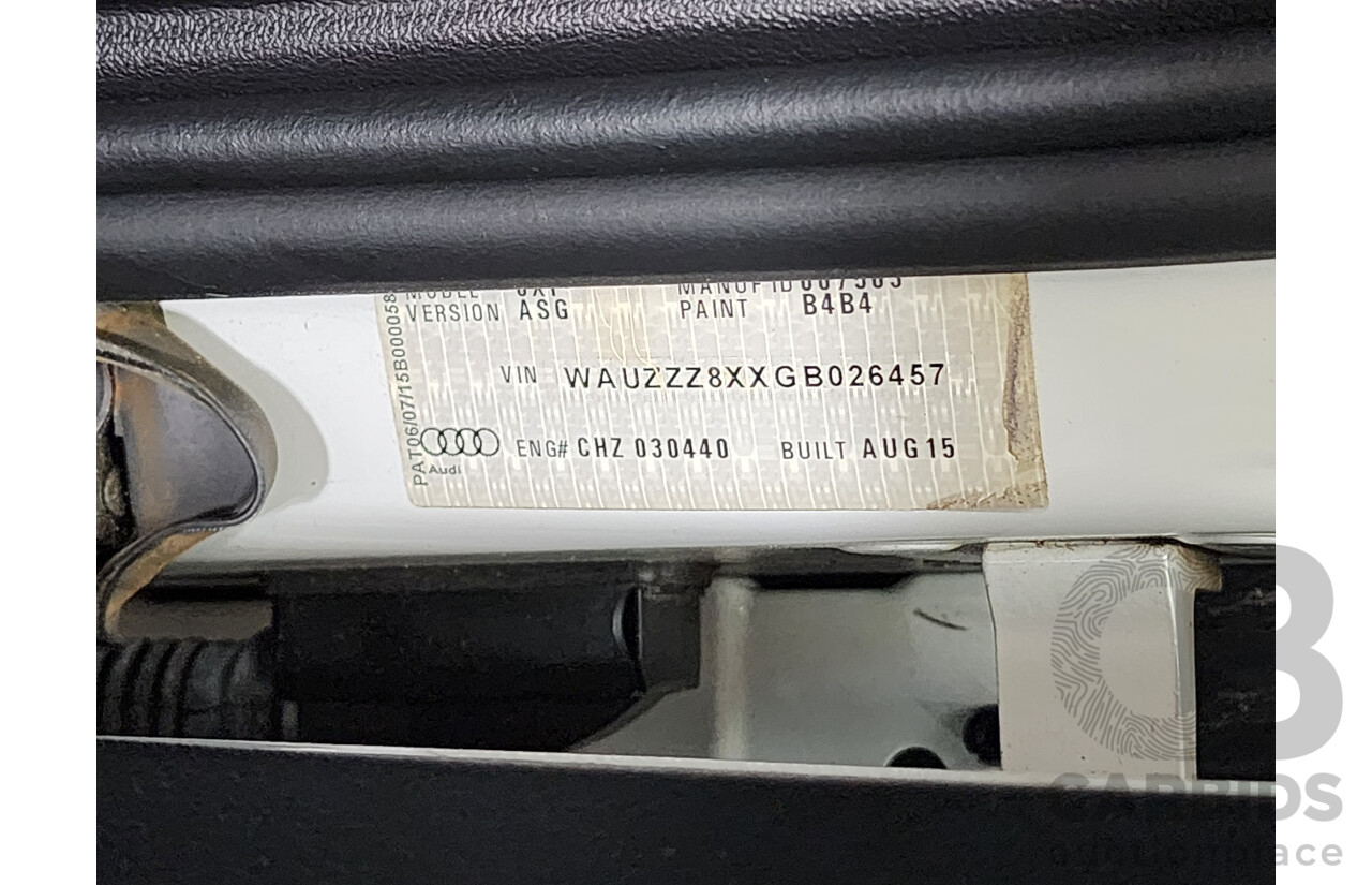 11/2015 Audi A1 Sportback 1.0 TFSI 8X MY15 5d Hatchback White 1.0L