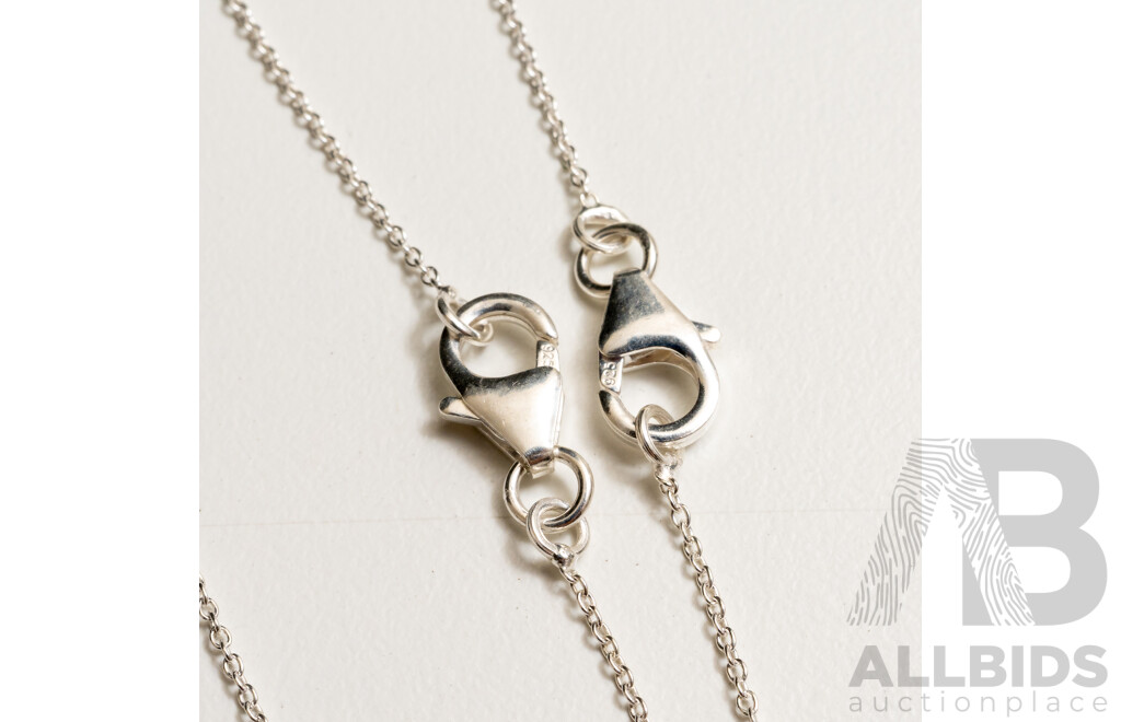 925 Sterling Silver Half Honeycomb Lattice Pendant Necklaces with Carnelian and Lapis Lazuli. Lot of 2 - 5.17gms