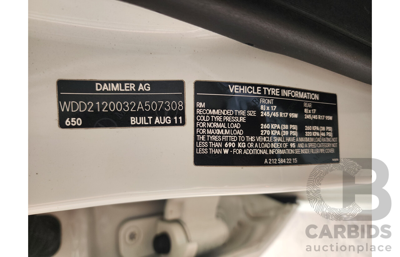 9/2011 Mercedes-Benz E250 CDI Avantgarde 212 MY11 4d Sedan White 2.1L