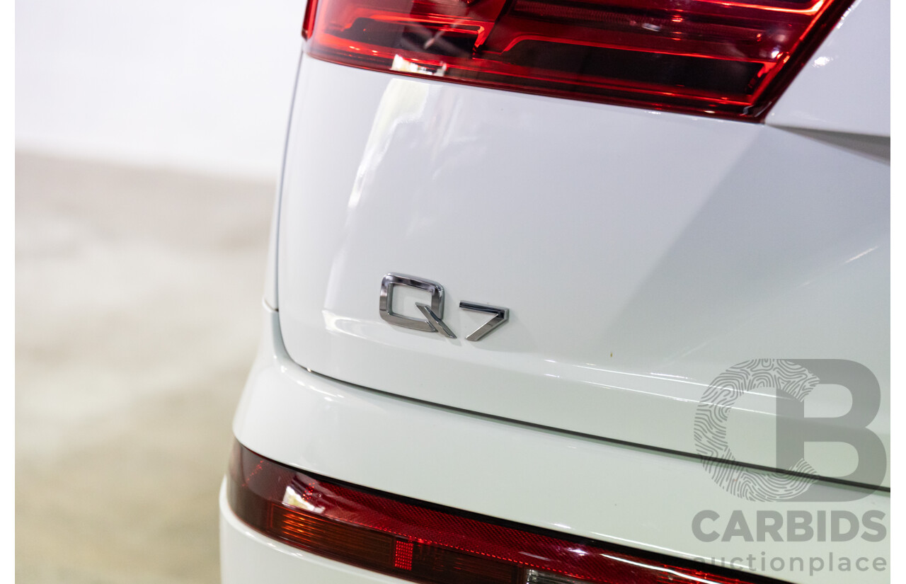 08/2018 Audi Q7 3.0 TDI Quattro (160kW AWD) 4M MY18 4d Wagon Carrara White Turbo Diesel V6 3.0L - 7 Seater