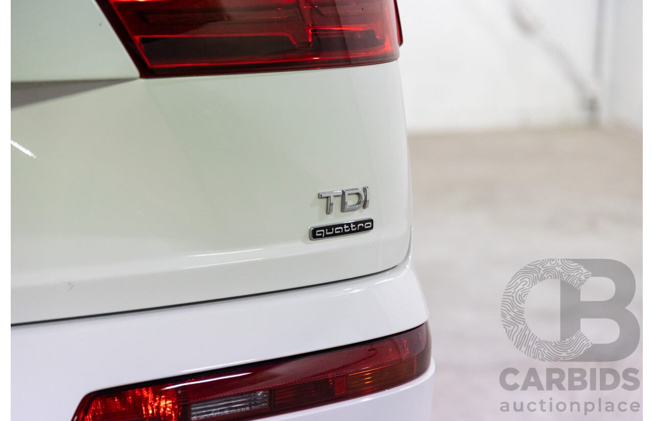 08/2018 Audi Q7 3.0 TDI Quattro (160kW AWD) 4M MY18 4d Wagon Carrara White Turbo Diesel V6 3.0L - 7 Seater