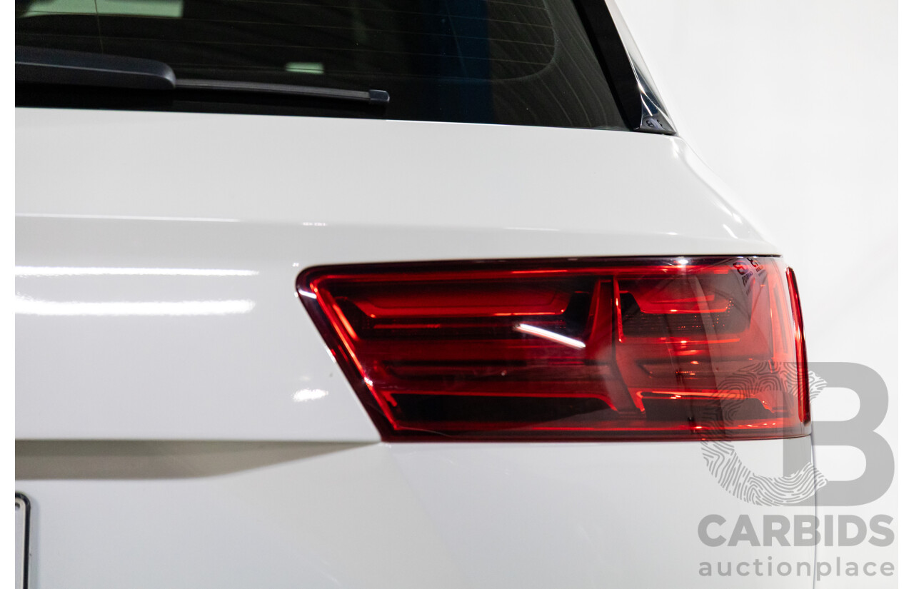 08/2018 Audi Q7 3.0 TDI Quattro (160kW AWD) 4M MY18 4d Wagon Carrara White Turbo Diesel V6 3.0L - 7 Seater