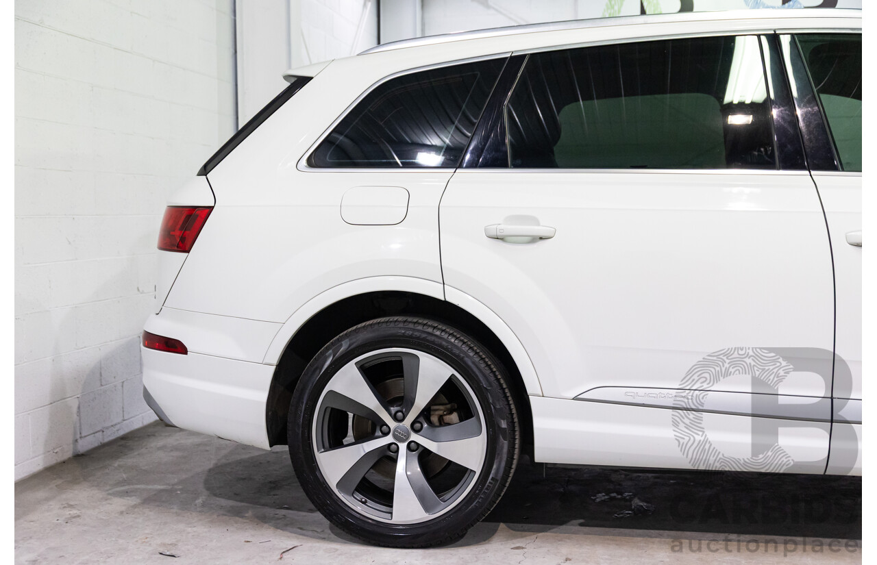08/2018 Audi Q7 3.0 TDI Quattro (160kW AWD) 4M MY18 4d Wagon Carrara White Turbo Diesel V6 3.0L - 7 Seater