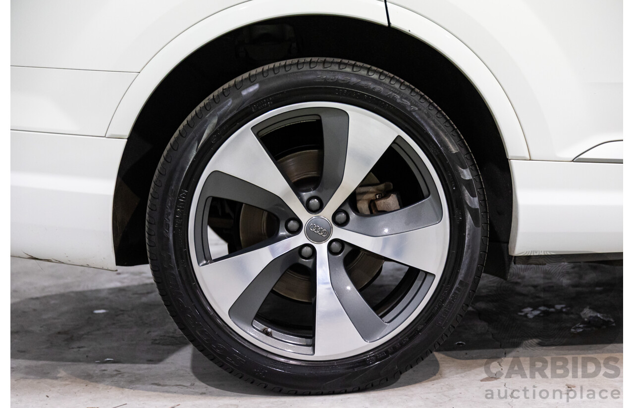 08/2018 Audi Q7 3.0 TDI Quattro (160kW AWD) 4M MY18 4d Wagon Carrara White Turbo Diesel V6 3.0L - 7 Seater