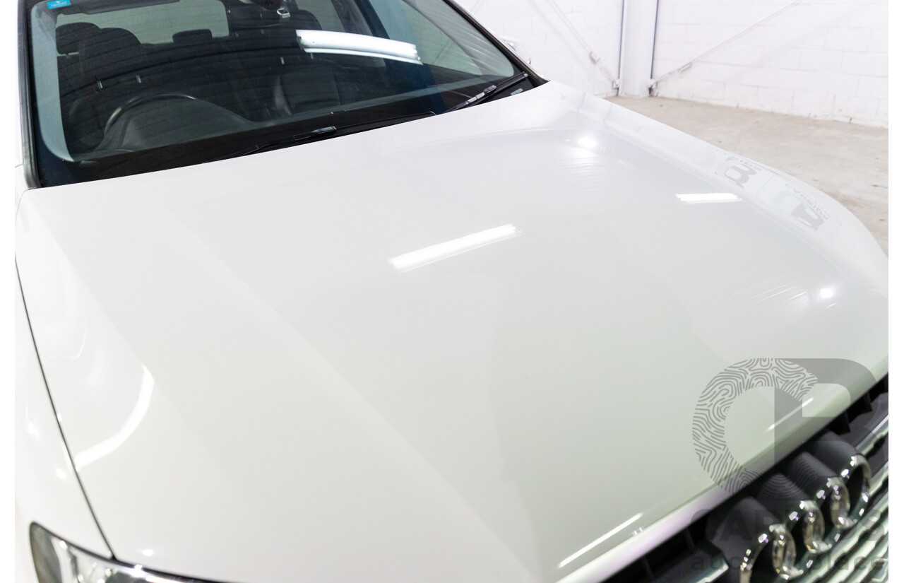 08/2018 Audi Q7 3.0 TDI Quattro (160kW AWD) 4M MY18 4d Wagon Carrara White Turbo Diesel V6 3.0L - 7 Seater