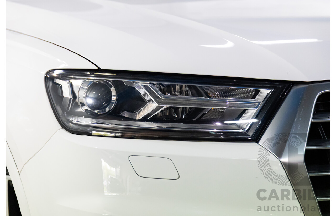 08/2018 Audi Q7 3.0 TDI Quattro (160kW AWD) 4M MY18 4d Wagon Carrara White Turbo Diesel V6 3.0L - 7 Seater