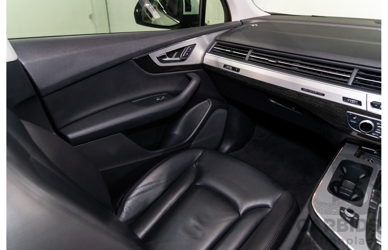 08/2018 Audi Q7 3.0 TDI Quattro (160kW AWD) 4M MY18 4d Wagon Carrara White Turbo Diesel V6 3.0L - 7 Seater