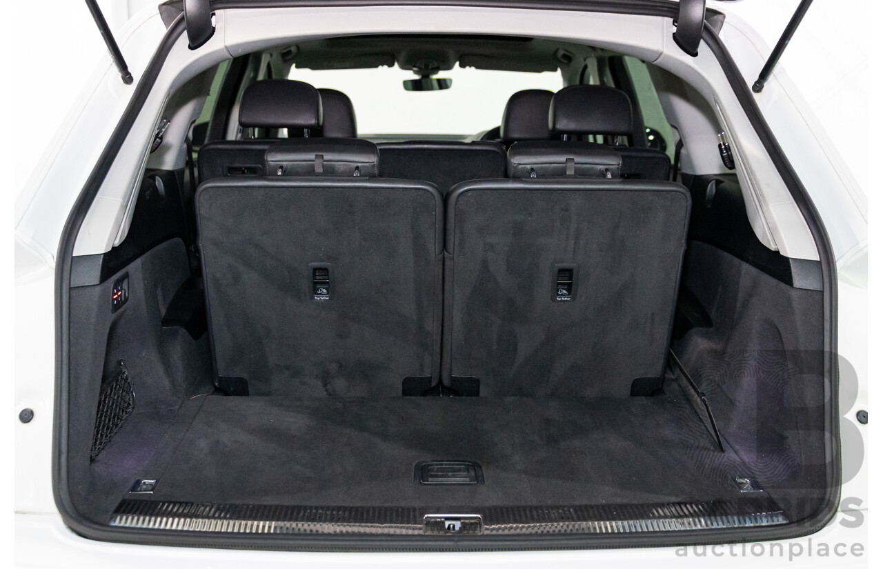 08/2018 Audi Q7 3.0 TDI Quattro (160kW AWD) 4M MY18 4d Wagon Carrara White Turbo Diesel V6 3.0L - 7 Seater