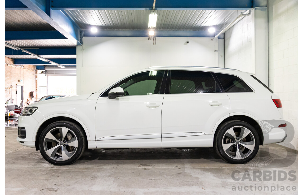 08/2018 Audi Q7 3.0 TDI Quattro (160kW AWD) 4M MY18 4d Wagon Carrara White Turbo Diesel V6 3.0L - 7 Seater
