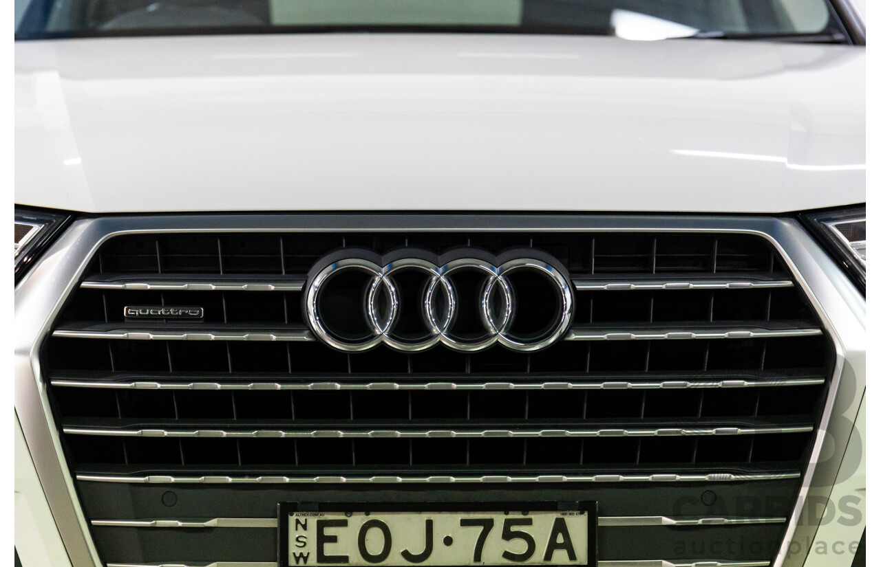 08/2018 Audi Q7 3.0 TDI Quattro (160kW AWD) 4M MY18 4d Wagon Carrara White Turbo Diesel V6 3.0L - 7 Seater