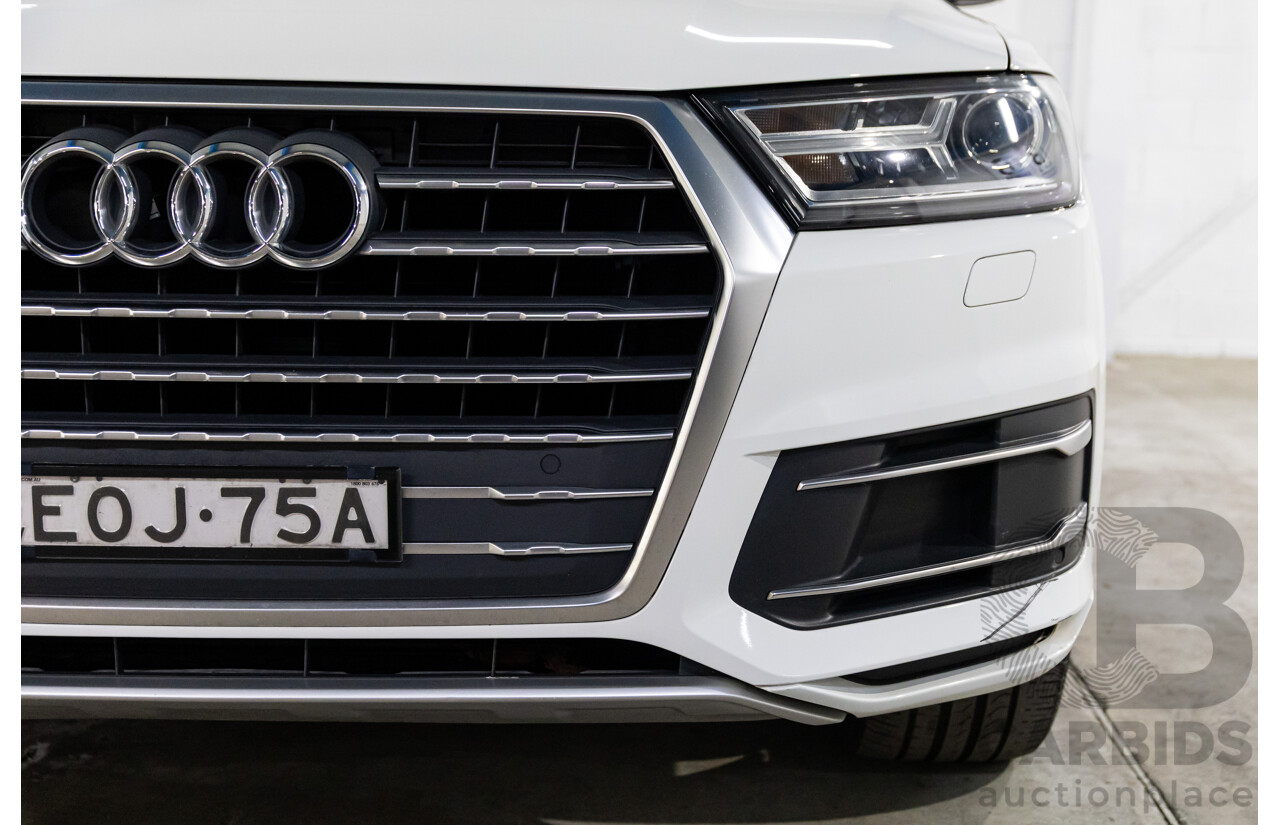 08/2018 Audi Q7 3.0 TDI Quattro (160kW AWD) 4M MY18 4d Wagon Carrara White Turbo Diesel V6 3.0L - 7 Seater