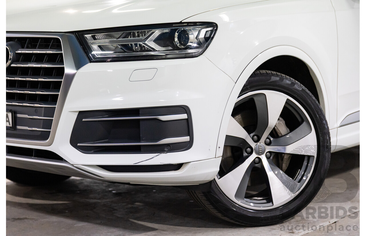 08/2018 Audi Q7 3.0 TDI Quattro (160kW AWD) 4M MY18 4d Wagon Carrara White Turbo Diesel V6 3.0L - 7 Seater