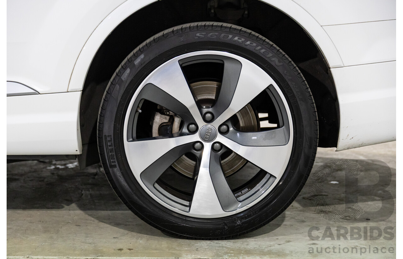 08/2018 Audi Q7 3.0 TDI Quattro (160kW AWD) 4M MY18 4d Wagon Carrara White Turbo Diesel V6 3.0L - 7 Seater