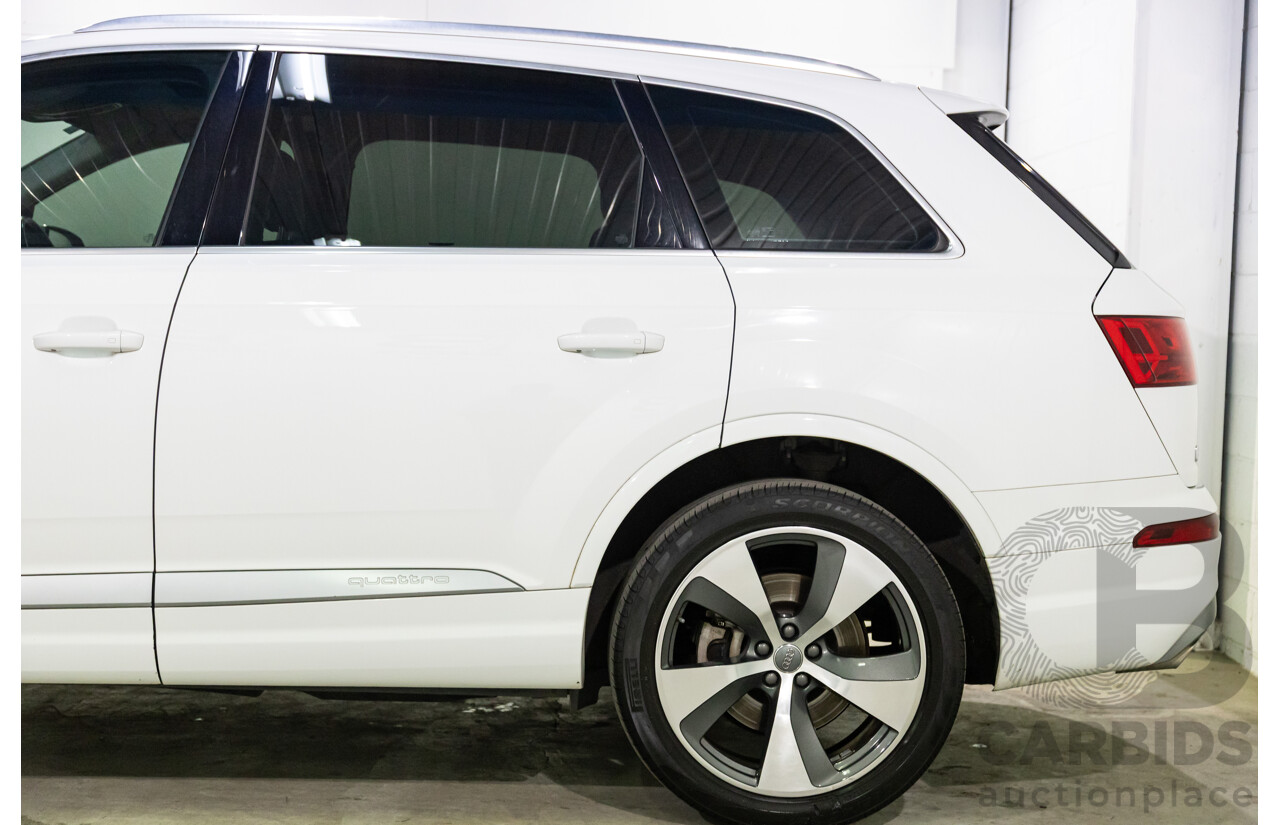 08/2018 Audi Q7 3.0 TDI Quattro (160kW AWD) 4M MY18 4d Wagon Carrara White Turbo Diesel V6 3.0L - 7 Seater