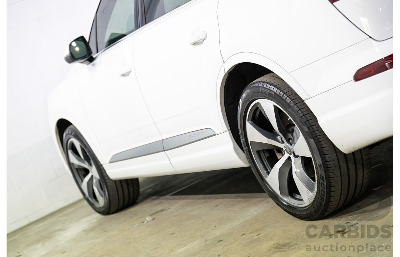 08/2018 Audi Q7 3.0 TDI Quattro (160kW AWD) 4M MY18 4d Wagon Carrara White Turbo Diesel V6 3.0L - 7 Seater