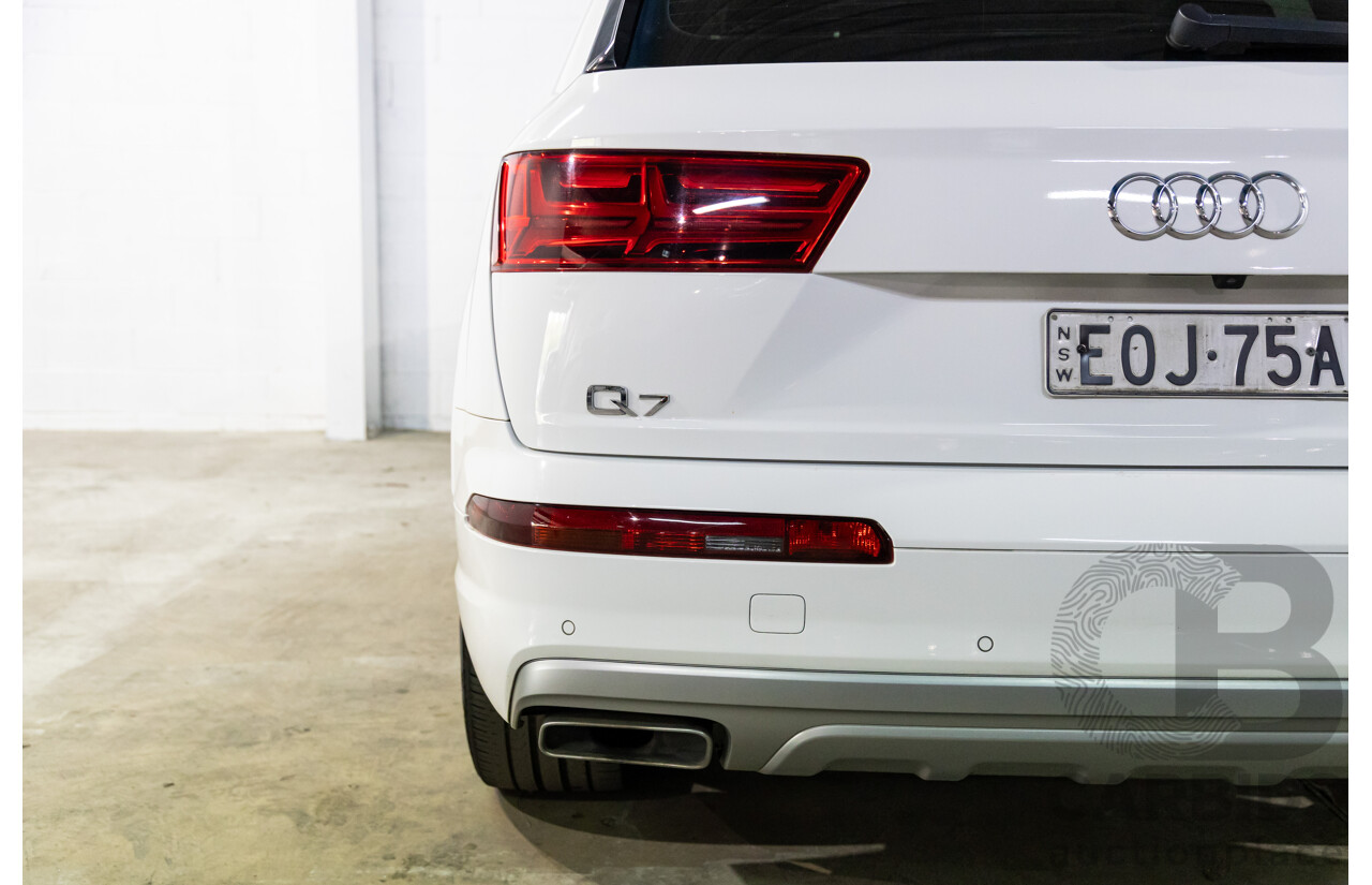 08/2018 Audi Q7 3.0 TDI Quattro (160kW AWD) 4M MY18 4d Wagon Carrara White Turbo Diesel V6 3.0L - 7 Seater