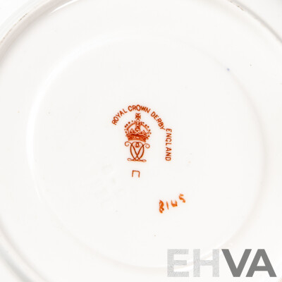 11 Piece Porcelain Royal Crown Derby Imari Teacup & Saucer Set