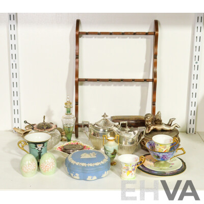 Assorted Collection of Sundry Items Including Jasperware, Silver Plated Tableware, & More