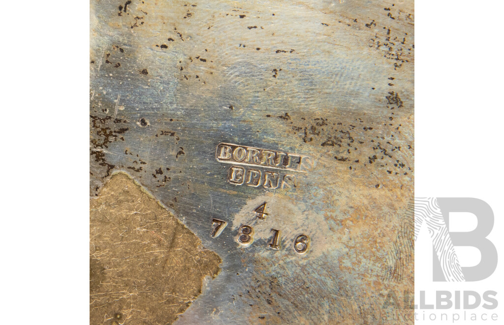 Nine Piece Collection of Mixed Silver Plated, Pewter & Glass Tableware Including Samovar, Sheridan Butter Dish & Jefferson Cups