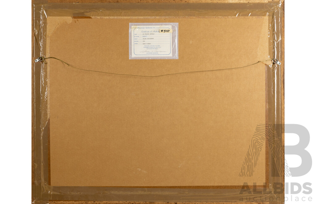 Antoine Boulet (20th Century, French), La Palais Royale, Vintage Colour Hand Signed Serigraph, 72 x 90 cm (frame)