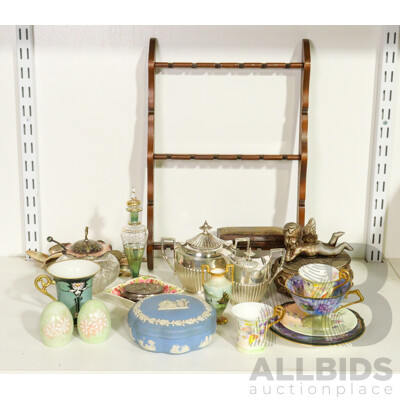 Assorted Collection of Sundry Items Including Jasperware, Silver Plated Tableware, & More