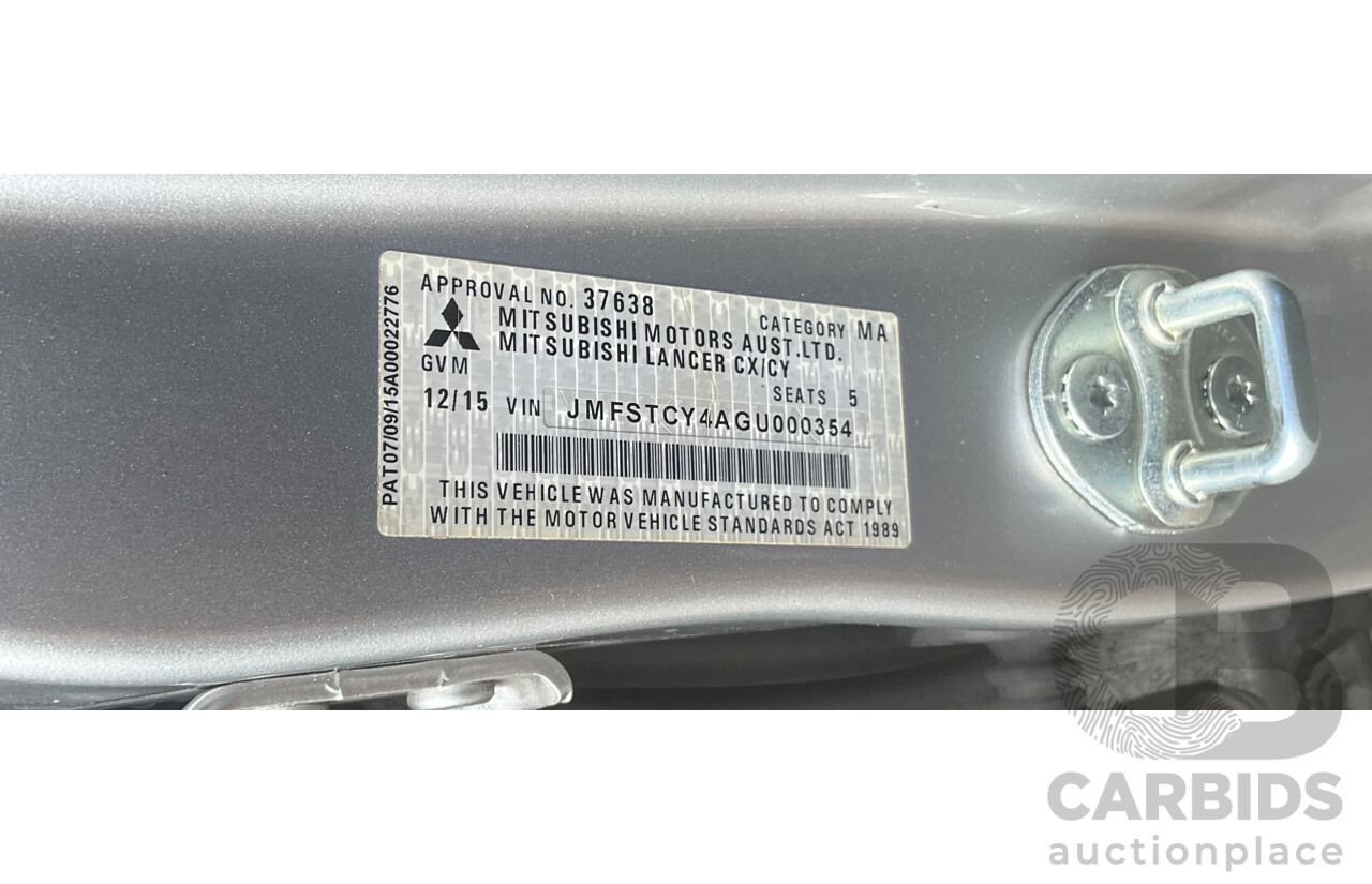 12/2015 Mitsubishi Lancer ES Sport CJ MY15 4d Sedan Apex Silver Metallic 2.0L