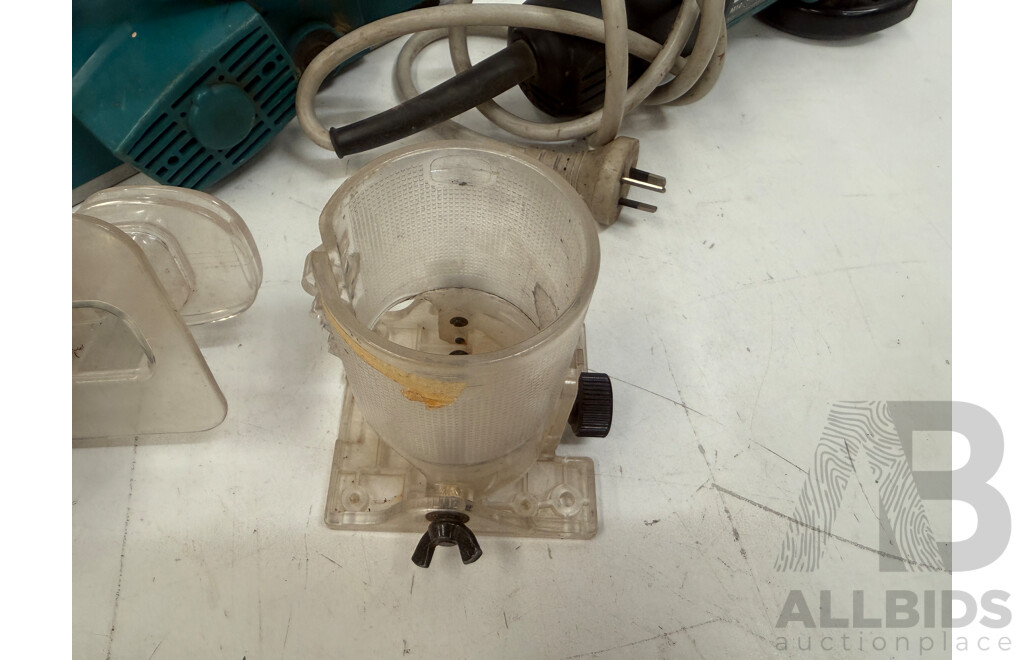 Box of Assorted Makita Power Tools - Circular Saw + Wood Trimmer + Power Planer + Angle Grinder