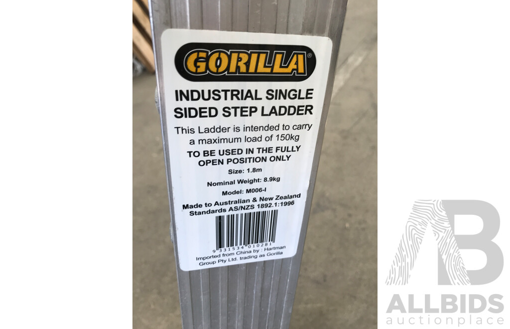 Gorilla (M006-I) 6 Step Aluminium Single Sided Industrial Ladder