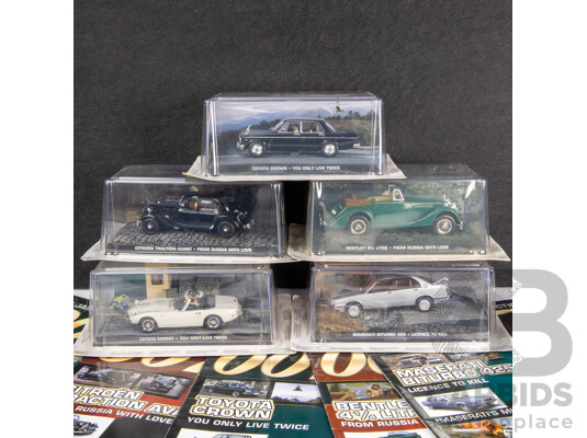 Collection of Five Boxed James Bond 'Licence to Kill', 'From Russia with Love' and 'You Only Live Twice' Model Cars (5)