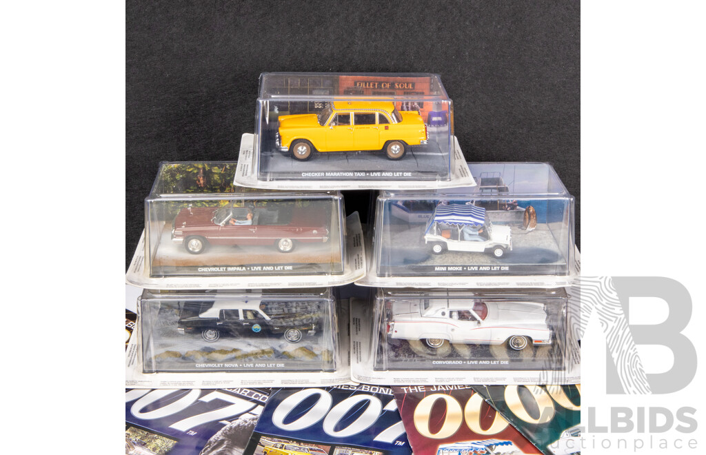Collection of Five Boxed James Bond ' Live and Let Die' Model Cars (5)