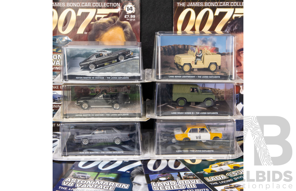 Collection of Six Boxed James Bond 'The Living Daylight' Model Cars (6)