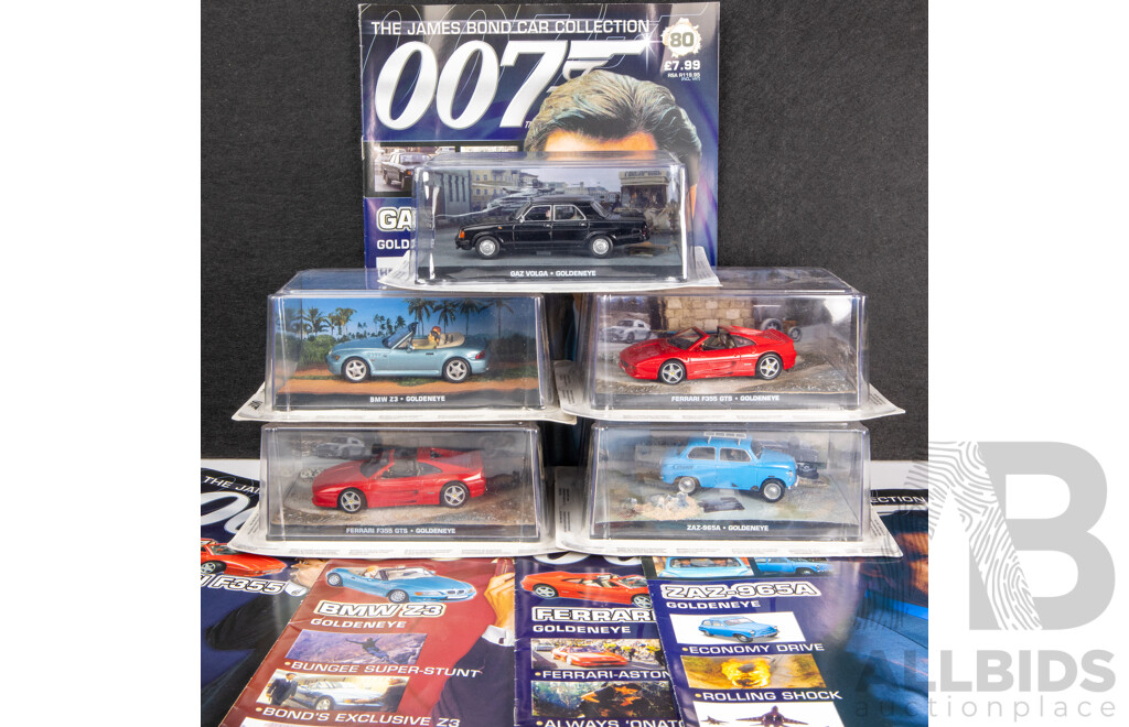 Collection of Five Boxed James Bond 'GoldenEye' Model Cars (5)
