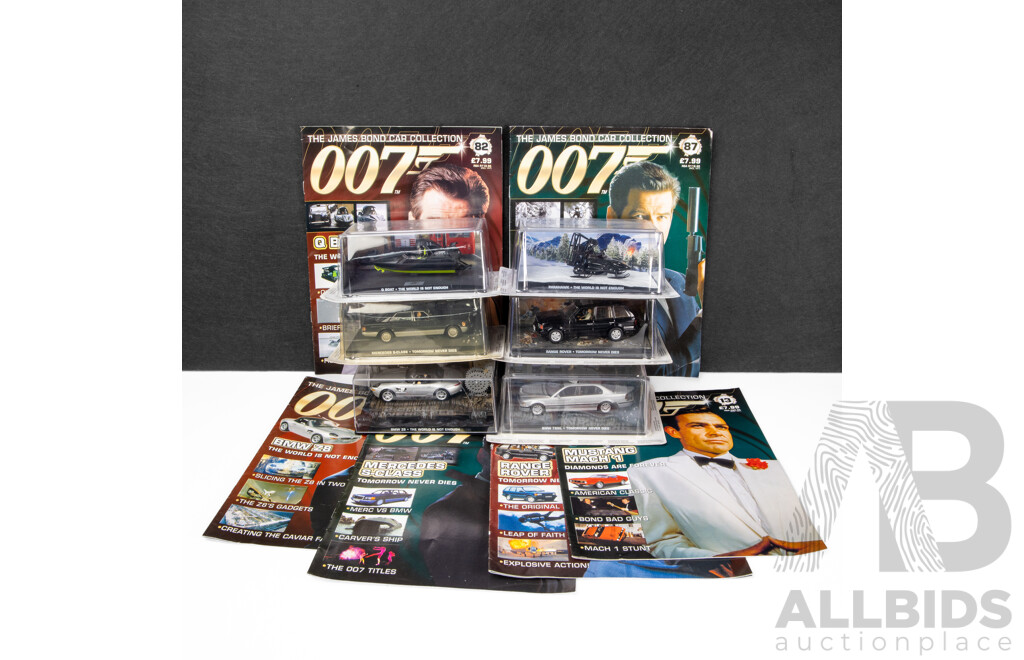 Collection of Six Boxed James Bond 'Tomorrow Never Dies' and 'The World is Not Enough' Model Cars (6)