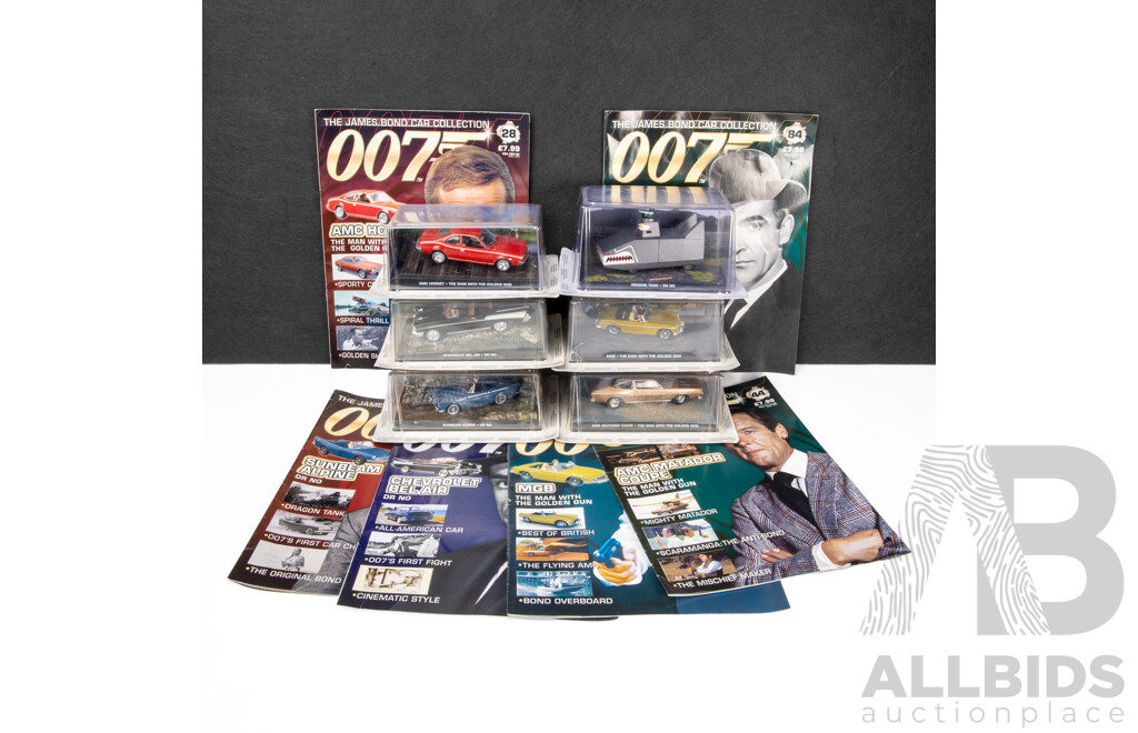 Collection of Six Boxed James Bond 'The Man with the Golden Gun' and 'Dr No' Model Cars (6)