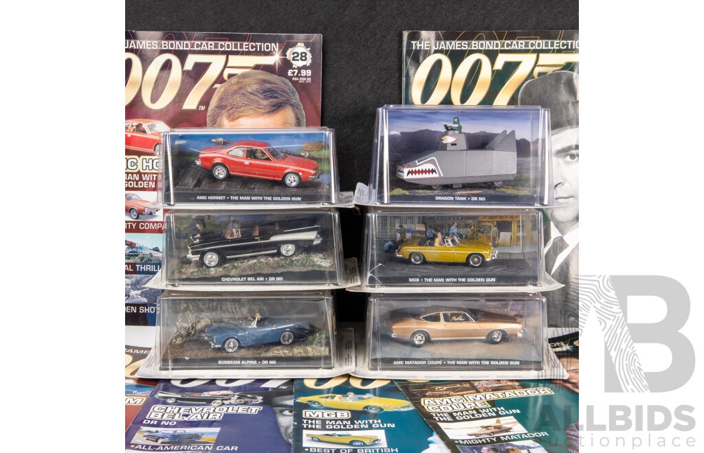 Collection of Six Boxed James Bond 'The Man with the Golden Gun' and 'Dr No' Model Cars (6)