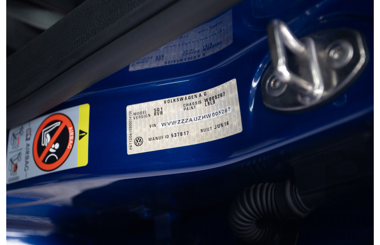 8/2016 Volkswagen Golf R (AWD) AU MY17 5D Hatchback Lapiz Blue Metallic Turbo 2.0L