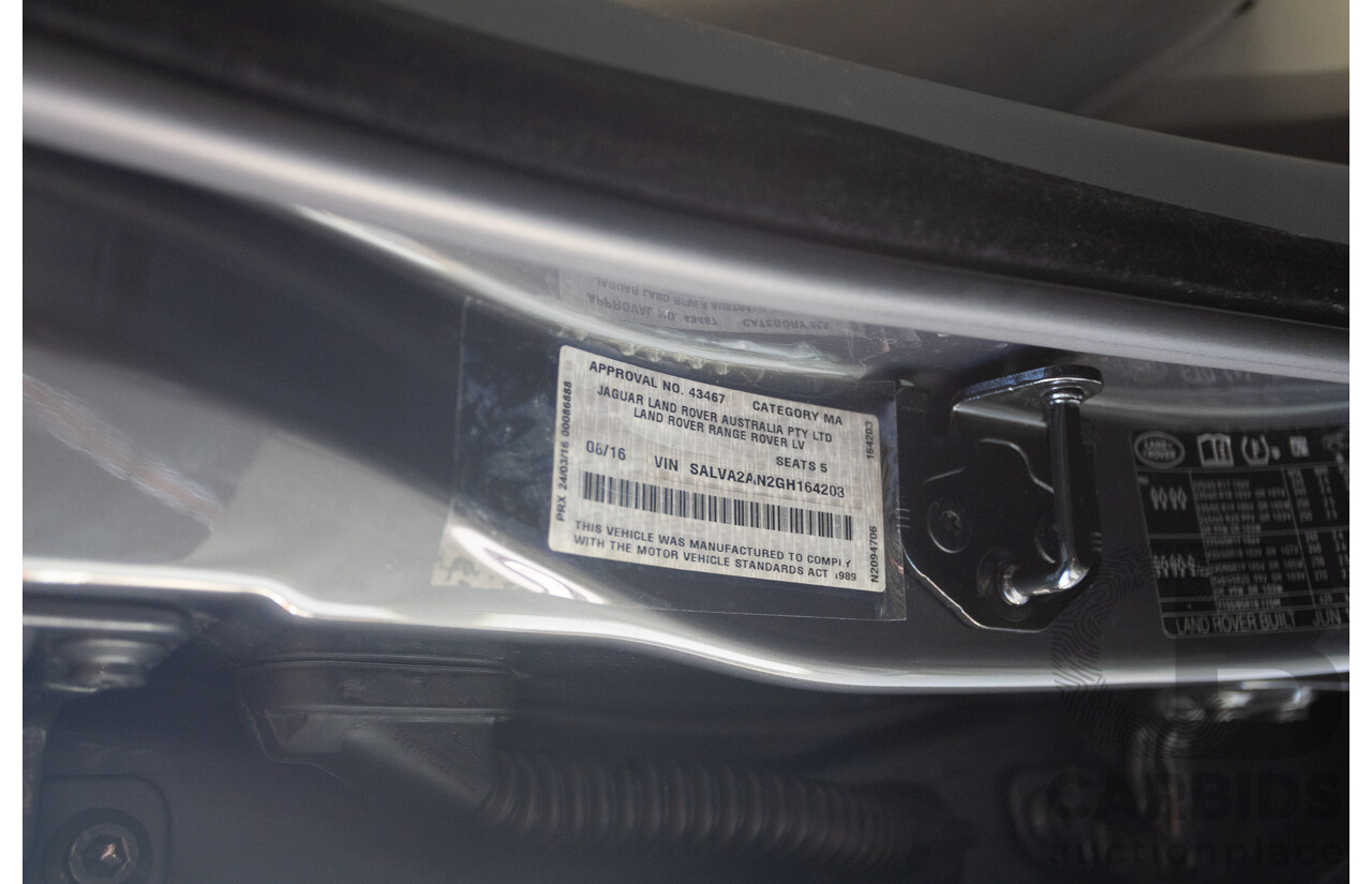 8/2016 Range Rover Evoque TD4 180 HSE Dynamic (AWD) LV MY17 5D Wagon Waitomo Grey Turbo Diesel 2.0L