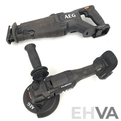 AEG 18 Volt Lithium Ion Cordless Power Tools - Lot of Four - with Two Batteries and Charger