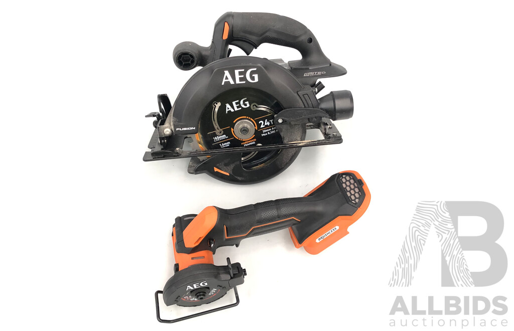 AEG 18 Volt Lithium Ion Cordless Power Tools - Lot of Four - with Two Batteries and Charger