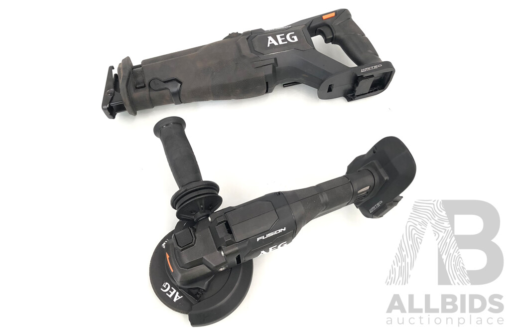 AEG 18 Volt Lithium Ion Cordless Power Tools - Lot of Four - with Two Batteries and Charger