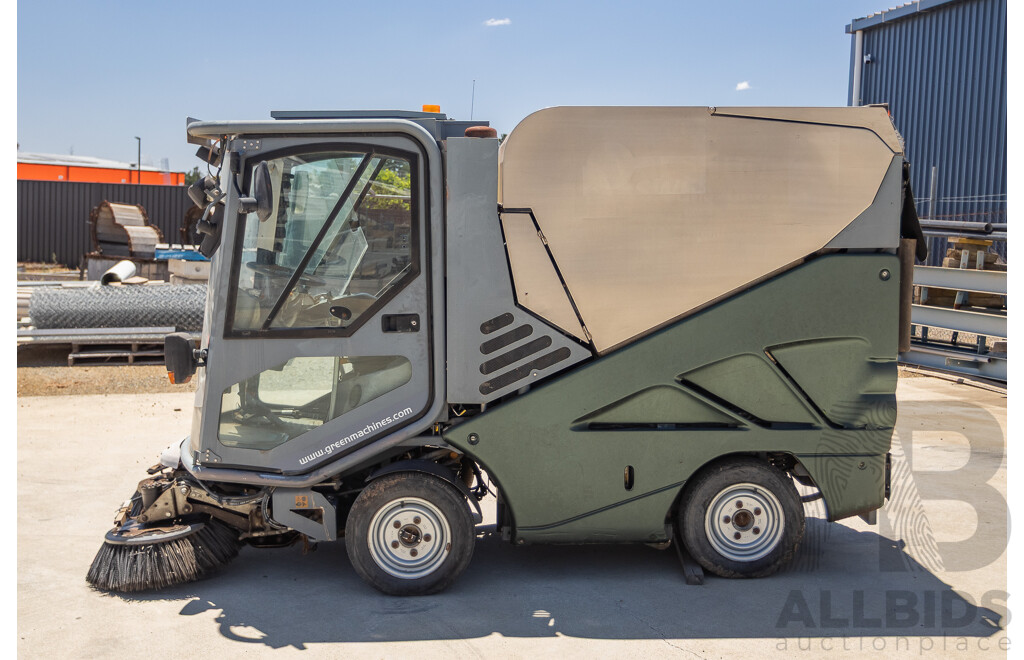 Circa 2009 Green Machine 636HS Air Sweeper (Enclosed A/C Cab)