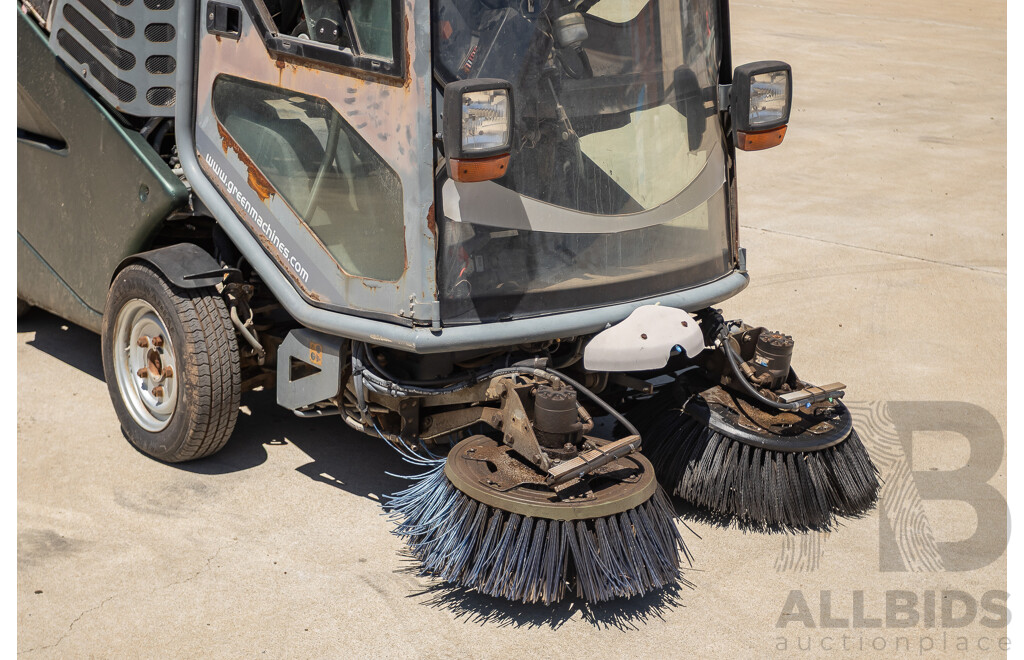 Circa 2009 Green Machine 636HS Air Sweeper (Enclosed A/C Cab)
