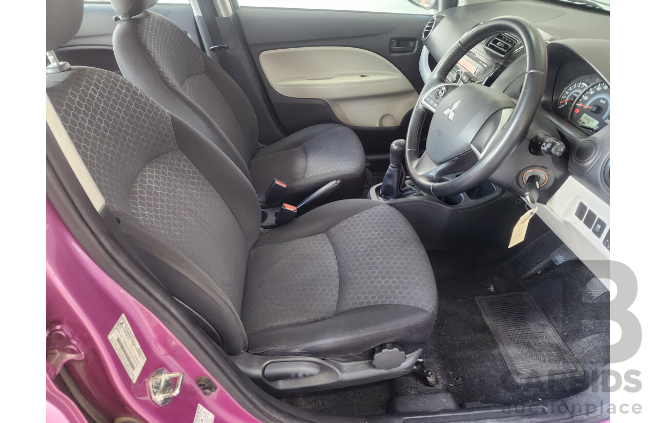 6/2014 Mitsubishi Mirage ES LA 5d Hatchback Pink 1.2L